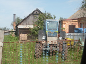 Farm machinery on the drive to Berdichiv.